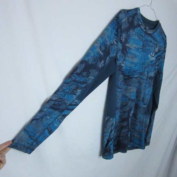 Realtree Fishing Blue Camo Long Sleeve Moisture Wicking Shirt Men's Small - Picture 2 of 5